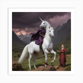 Unicorns And Elves Art Print