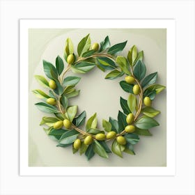 Olive Wreath 1 Art Print