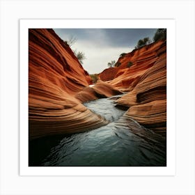 Firefly Erosion, Curves, Water, Natural, Landscape, Geology, Smooth, Texture, Flow, Exposure, River, (10) Art Print