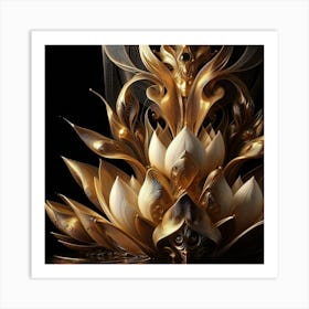 Golden Lotus 8 Art Print