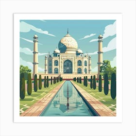 A Taj Mahal In Agra Vector Design Illustration 1719953680 4 Art Print