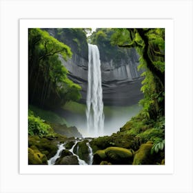 Waterfall In The Jungle Art Print