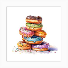 Stack Of Sprinkles Donuts 4 Art Print
