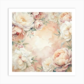 Watercolor Floral Background 9 Art Print