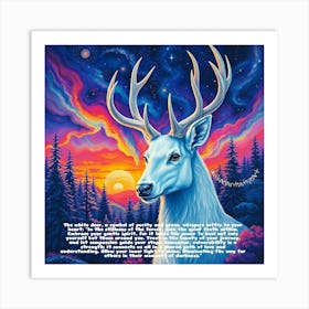 The white deer messagge Art Print