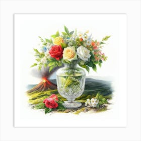 Roses In A Vase Art Print