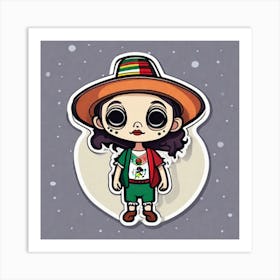 Mexico Sticker 2d Cute Fantasy Dreamy Vector Illustration 2d Flat Centered By Tim Burton Pr (1) Art Print