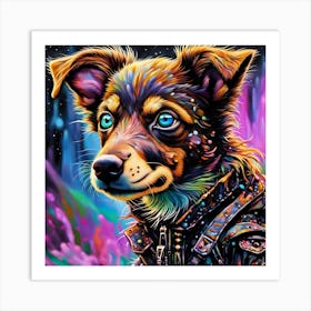 Psychedelic Dog 1 Art Print