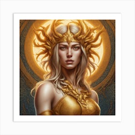 Golden Sun Goddess Art Print