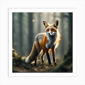 Red Fox In The Forest 43 Art Print