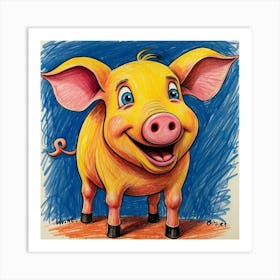 Pig Drawing 1 Art Print