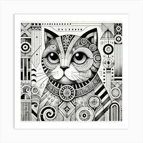 Chaser Bridge City Cat Art Print