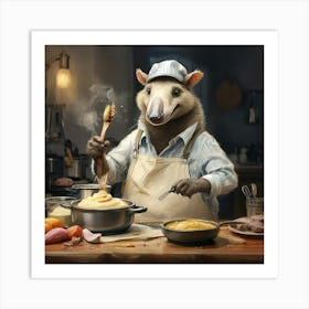 Tapir In The Kitchen Art Print