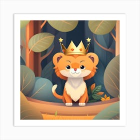 The lion in the forest Art Print