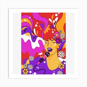 Psychedelic Girl Art Print