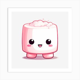 Cute Kawaii Marshmallow Art Print