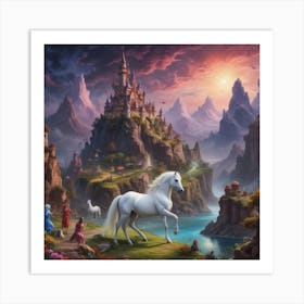 Unicorns In The Forest 9 Art Print