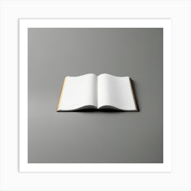 Open Book On Grey Background Art Print