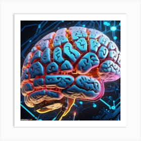 Artificial Intelligence Brain 64 Art Print