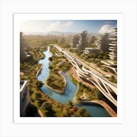 Futuristic City 195 Art Print