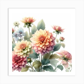 Dahlias Art Print