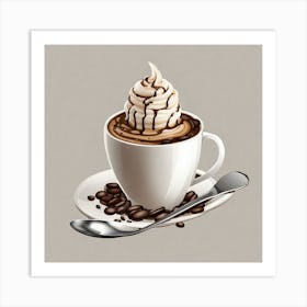 Coffee Cup With Whipped Cream Art Print