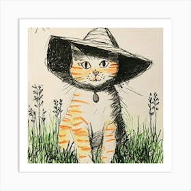 Cat In A Hat Art Print