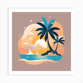 Sunset At The Beach Art Print