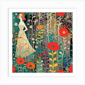 The Girl In The Secret Garden Art Print