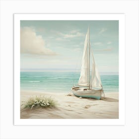 Sailboat On The Beach 5 Art Print