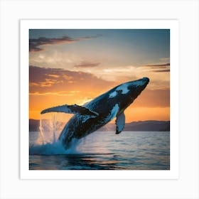 Humpback Whale Jumping 1 Art Print