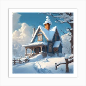 Winter House Art Print