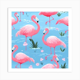 Pink Flamingos Art Print