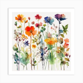 Watercolor Flowers 5 Art Print