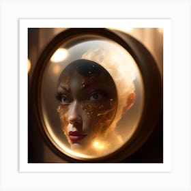 Woman In A Mirror 2 Art Print