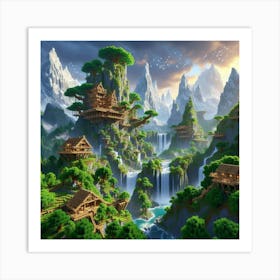 Minecraft Village 2 Art Print