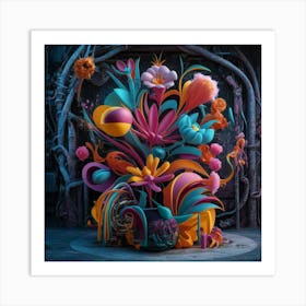 Abstract Flower Arrangement Art Print