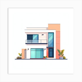 Modern House Vector Illustration 7 Art Print