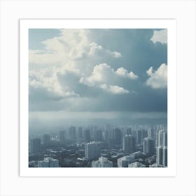 Cloudy Sky Over City Art Print