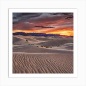 Sunset At Great Sand Dunes Art Print