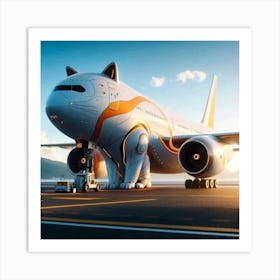 Cat On A Plane Art Print