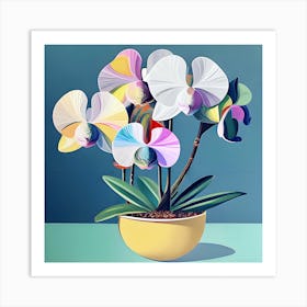 Orchids In A Pot 1 Art Print