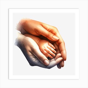 Mother And Child Holding Hands Art Print