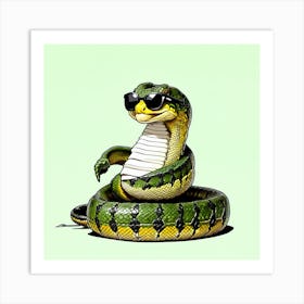 Snake In Sunglasses Art Print