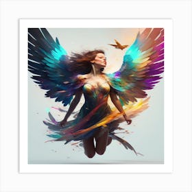 rainbow wings Art Print