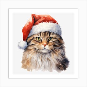 Santa Claus Cat 1 Art Print