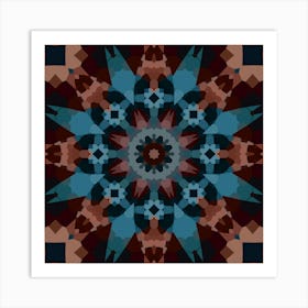 Mosaic Pattern Blue Pattern Art Print