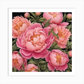 Peony arrangement Art Print