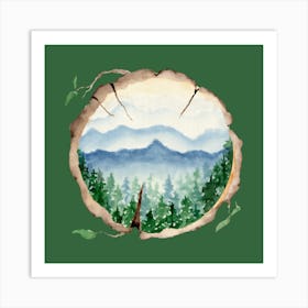 Tree Stump Painting Art Print