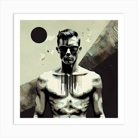 The Male Illustrations Man With Sunglasses Art Print